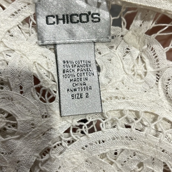 Chico’s Tan Beige Crochet Steampunk Vest Size Large - Picture 5 of 8